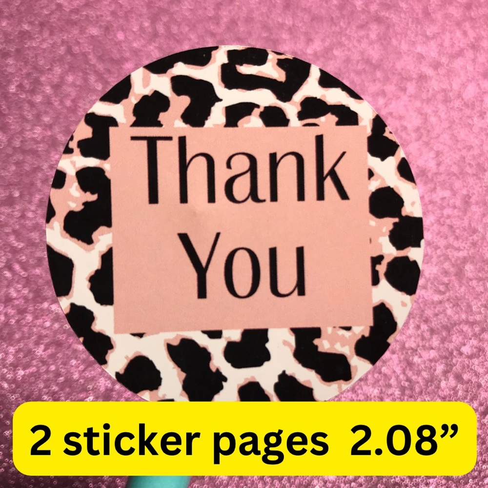 2 pages  thank you stickers size 2.08”